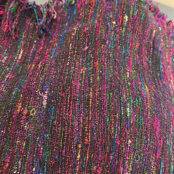 Vintage Yak Magic Womens Jacket size Large Multicolor Fringe Silk Art to wear - Picture 14 of 15